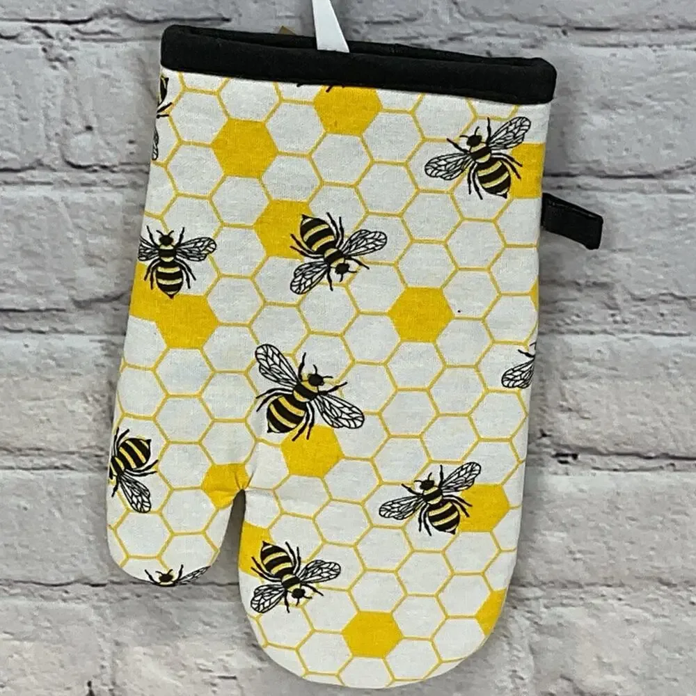 🐝 Bee Theme🐝 Farmhouse Kitchen 3 Pc Set Summer Dish Towel Oven Mitt Pot Holder